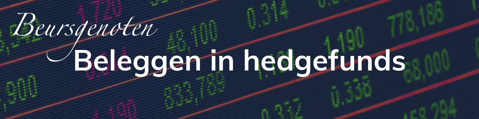 Beleggen in hedgefunds